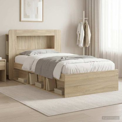 vidaXL Bed Frame with Storage Sonoma Oak 75 x 190 cm Engineered Wood