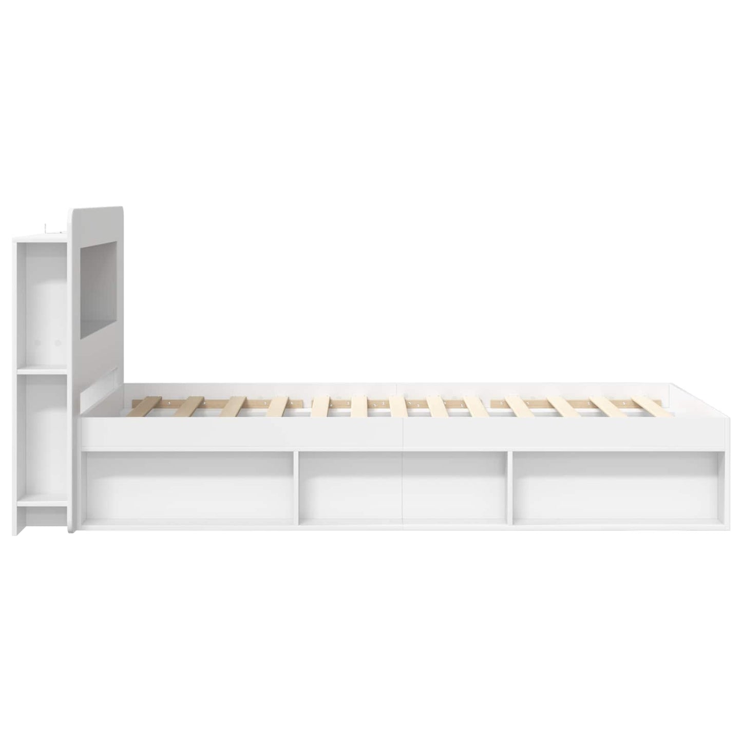 vidaXL Bed Frame with Storage White 75 x 190 cm Engineered Wood