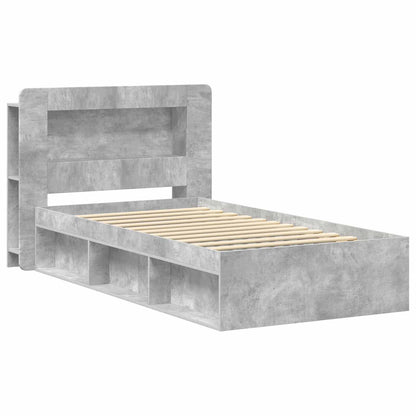 vidaXL Bed Frame with Storage with Headboard Concrete Grey 80 x 200 cm