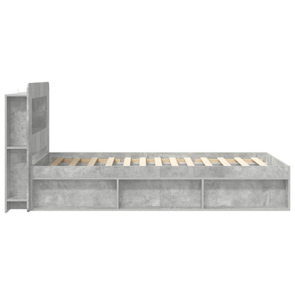 vidaXL Bed Frame with Storage with Headboard Concrete Grey 80 x 200 cm