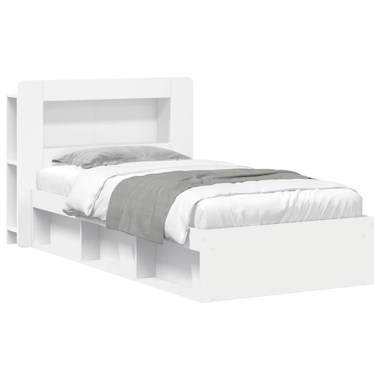 vidaXL Bed Frame with Storage White 80 x 200 cm Engineered Wood