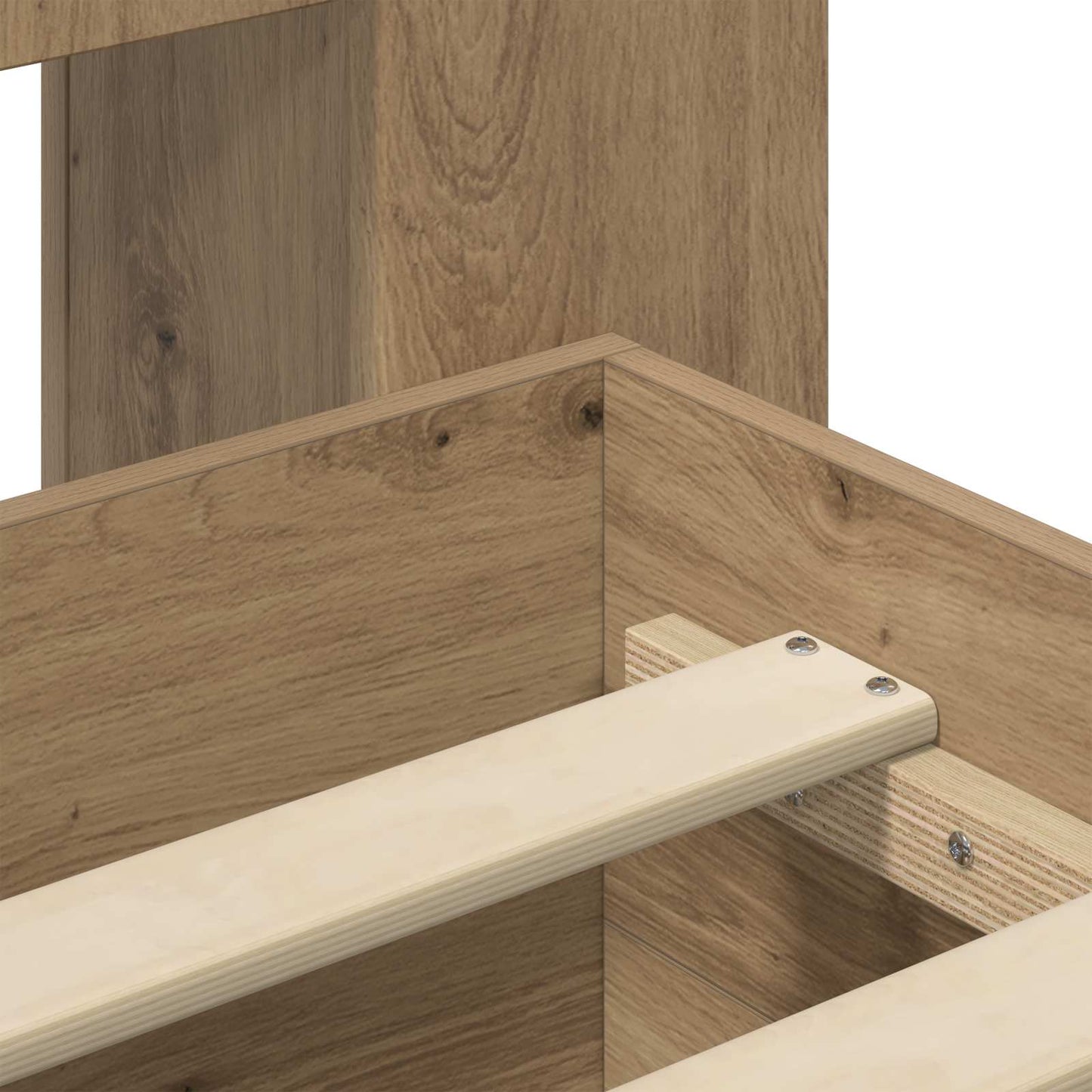 vidaXL Bed Frame with Storage Artisan Oak 90 x 190 cm Engineered Wood