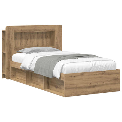 vidaXL Bed Frame with Storage Artisan Oak 90 x 190 cm Engineered Wood