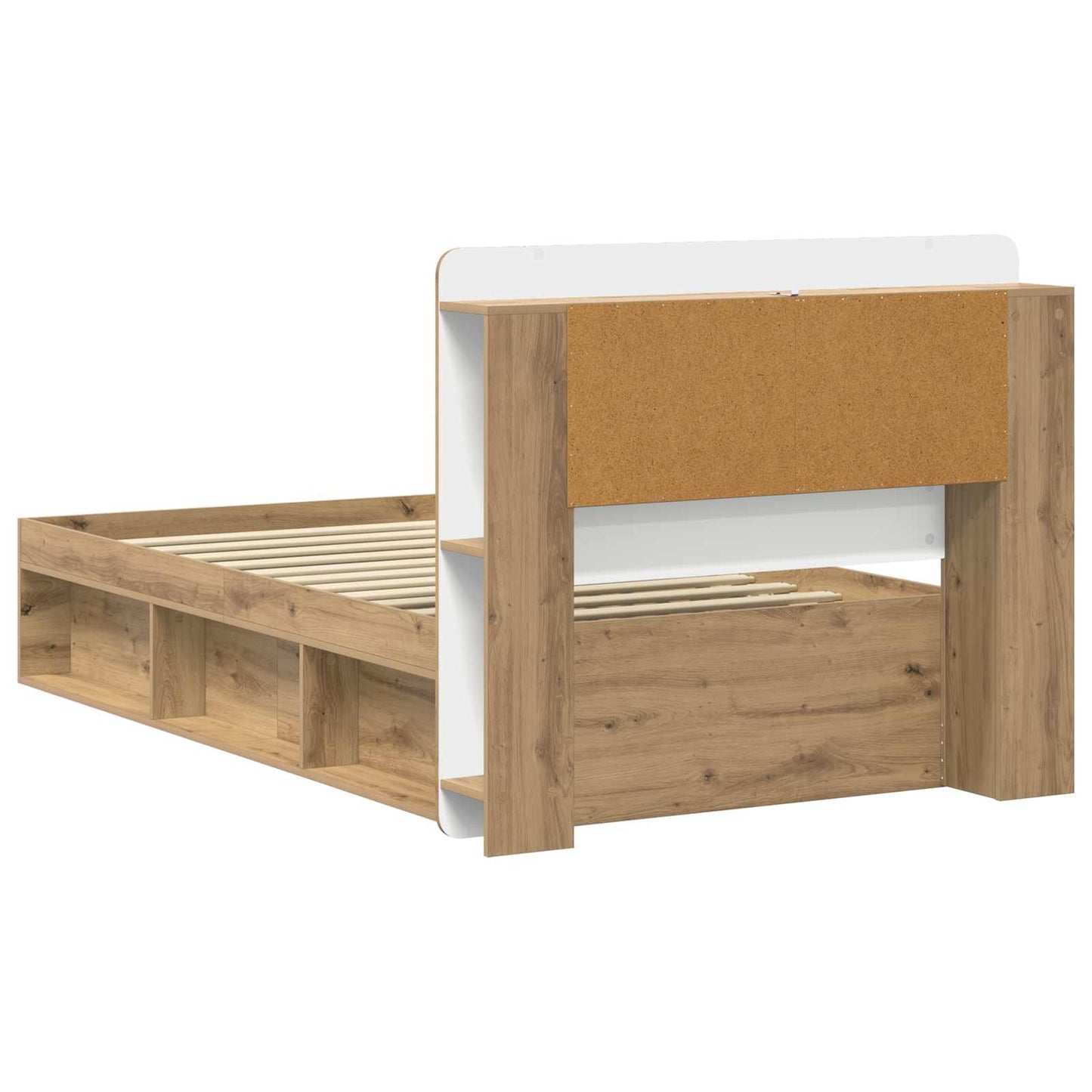 vidaXL Bed Frame with Storage Artisan Oak 90 x 190 cm Engineered Wood