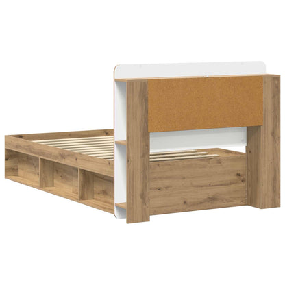 vidaXL Bed Frame with Storage Artisan Oak 90 x 190 cm Engineered Wood