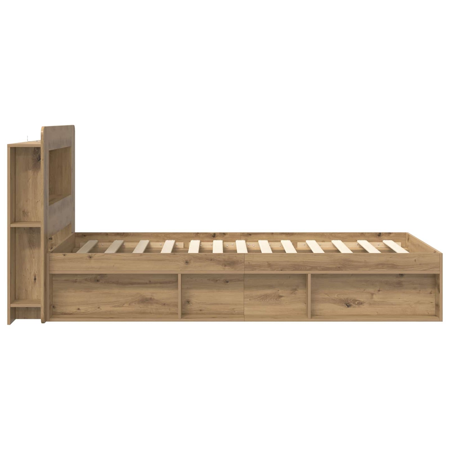 vidaXL Bed Frame with Storage Artisan Oak 90 x 190 cm Engineered Wood