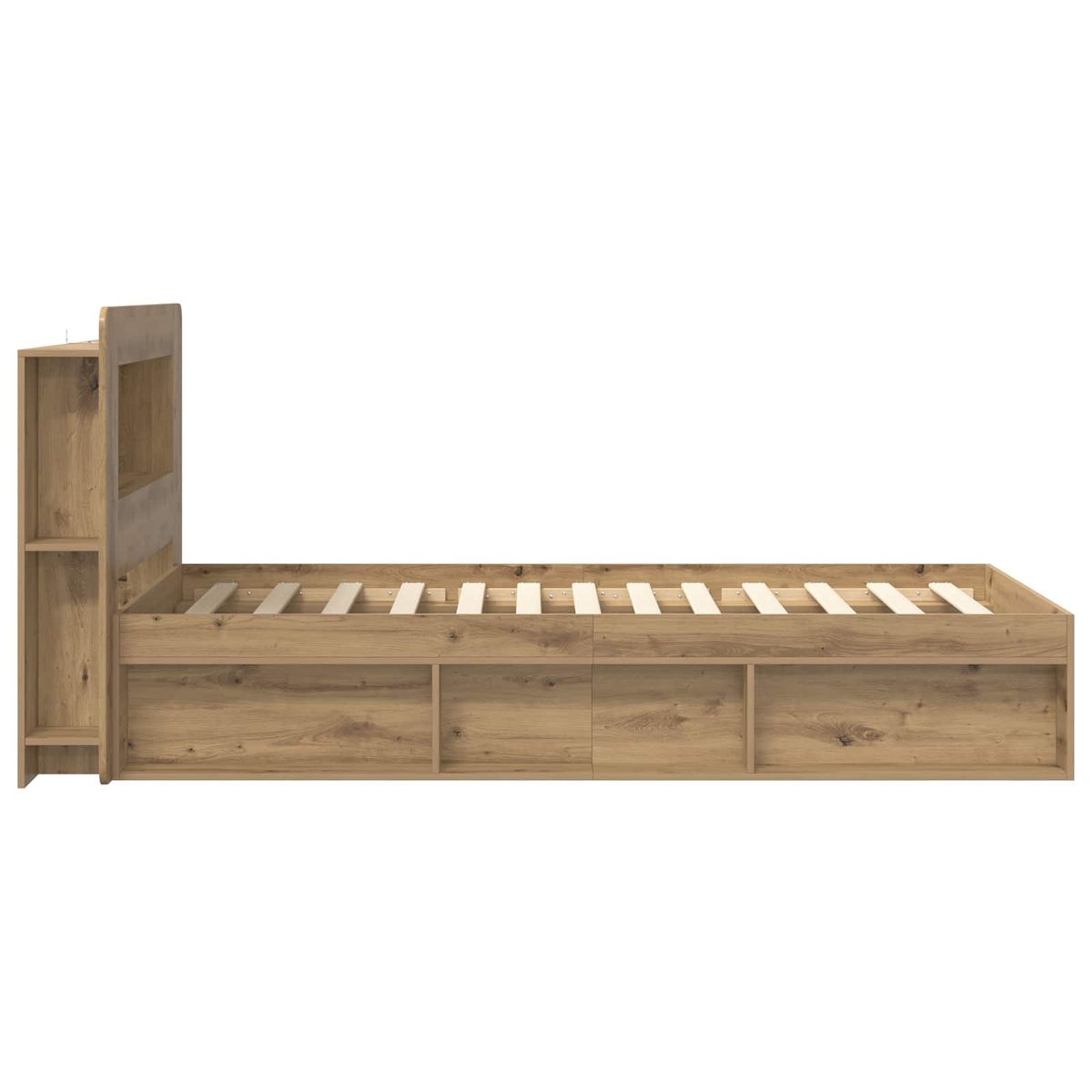 vidaXL Bed Frame with Storage Artisan Oak 90 x 190 cm Engineered Wood