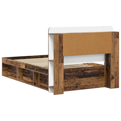 vidaXL Bed Frame with Storage Old Wood 90 x 190 cm Engineered Wood