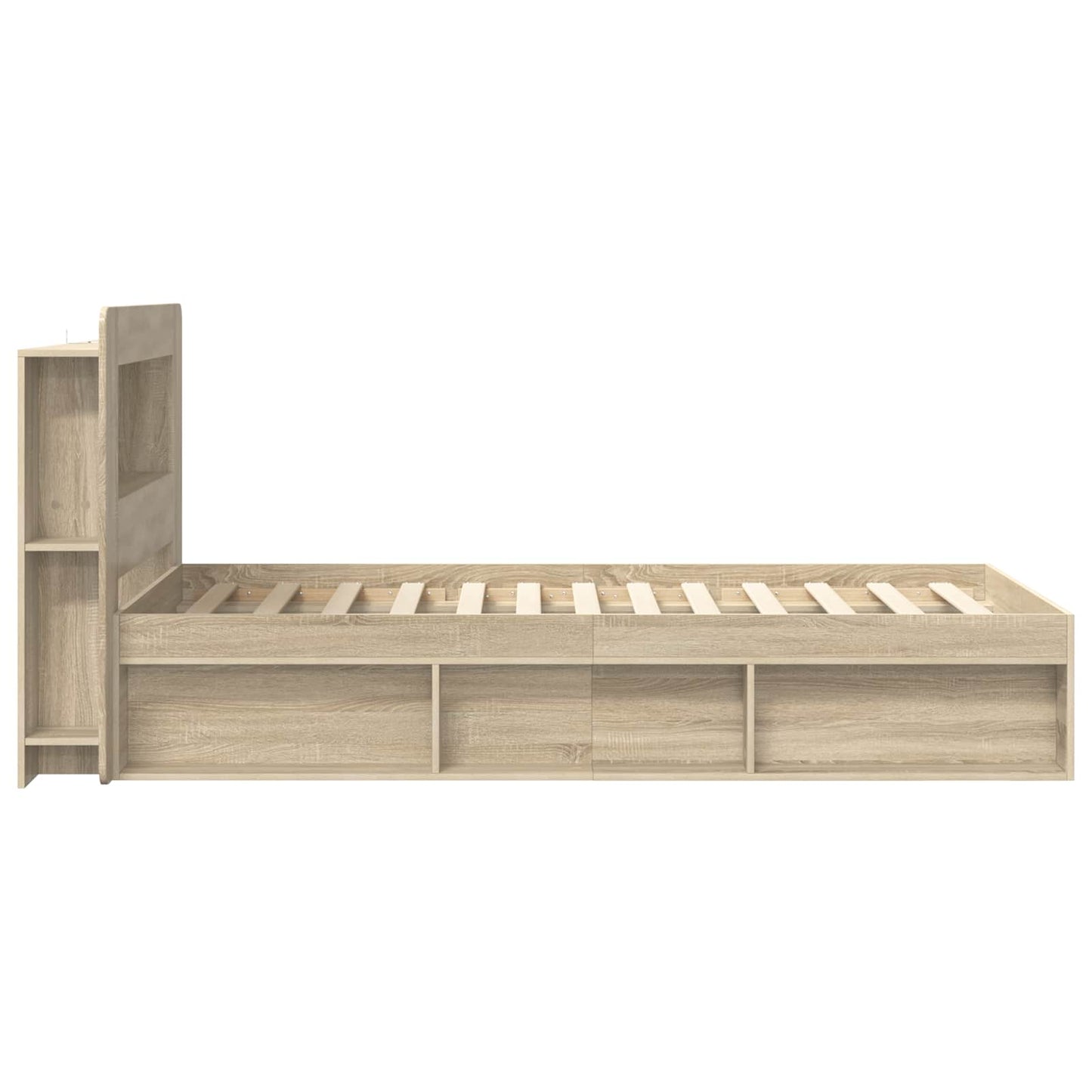 vidaXL Bed Frame with Storage Sonoma Oak 90 x 190 cm Engineered Wood