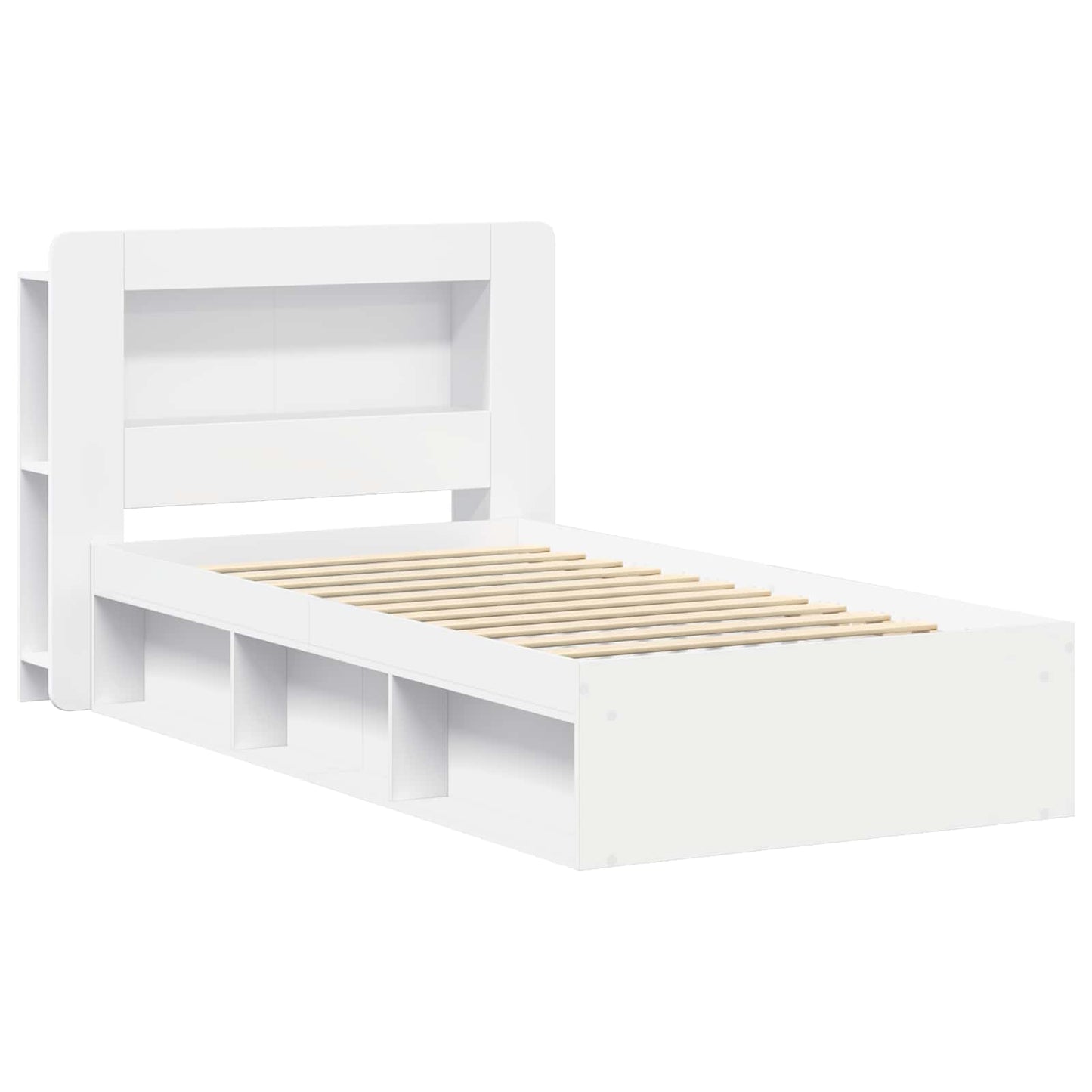 vidaXL Bed Frame with Storage White 90 x 190 cm Engineered Wood