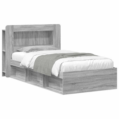 vidaXL Bed Frame with Storage Grey Sonoma 100 x 200 cm Engineered Wood