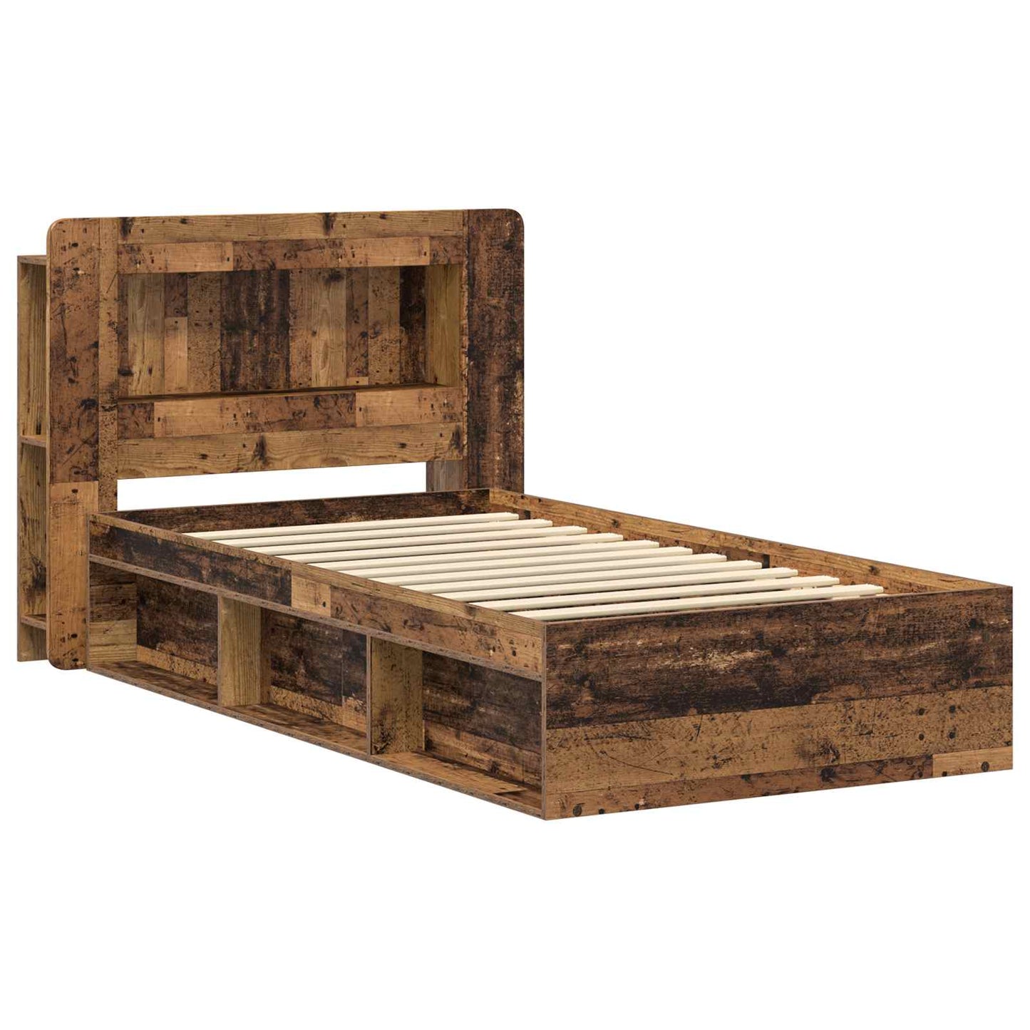 vidaXL Bed Frame with Storage Old Wood 100 x 200 cm Engineered Wood