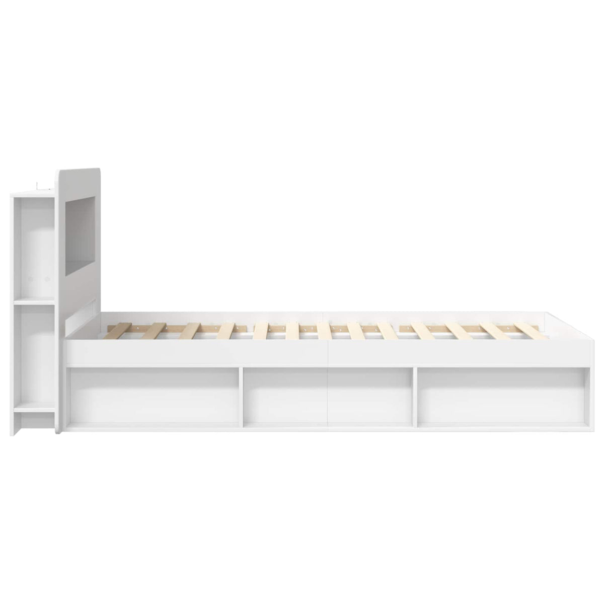 vidaXL Bed Frame with Storage White 100 x 200 cm Engineered Wood