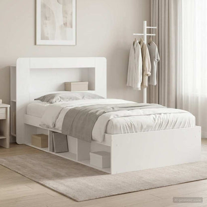 vidaXL Bed Frame with Storage White 90 x 200 cm Engineered Wood