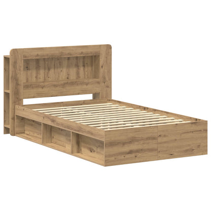 vidaXL Bed Frame with Storage Artisan Oak 120 x 190 cm Engineered Wood