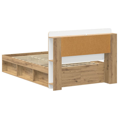 vidaXL Bed Frame with Storage Artisan Oak 120 x 190 cm Engineered Wood