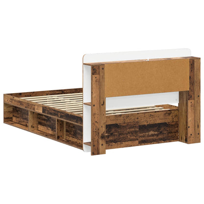 vidaXL Bed Frame with Storage Old Wood 120 x 190 cm Engineered Wood
