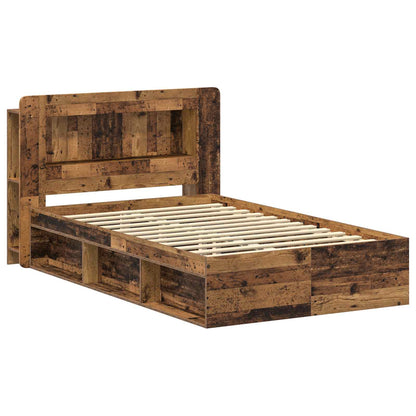 vidaXL Bed Frame with Storage Old Wood 120 x 200 cm Engineered Wood