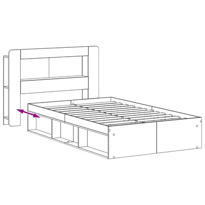 vidaXL Bed Frame with Storage Old Wood 120 x 200 cm Engineered Wood