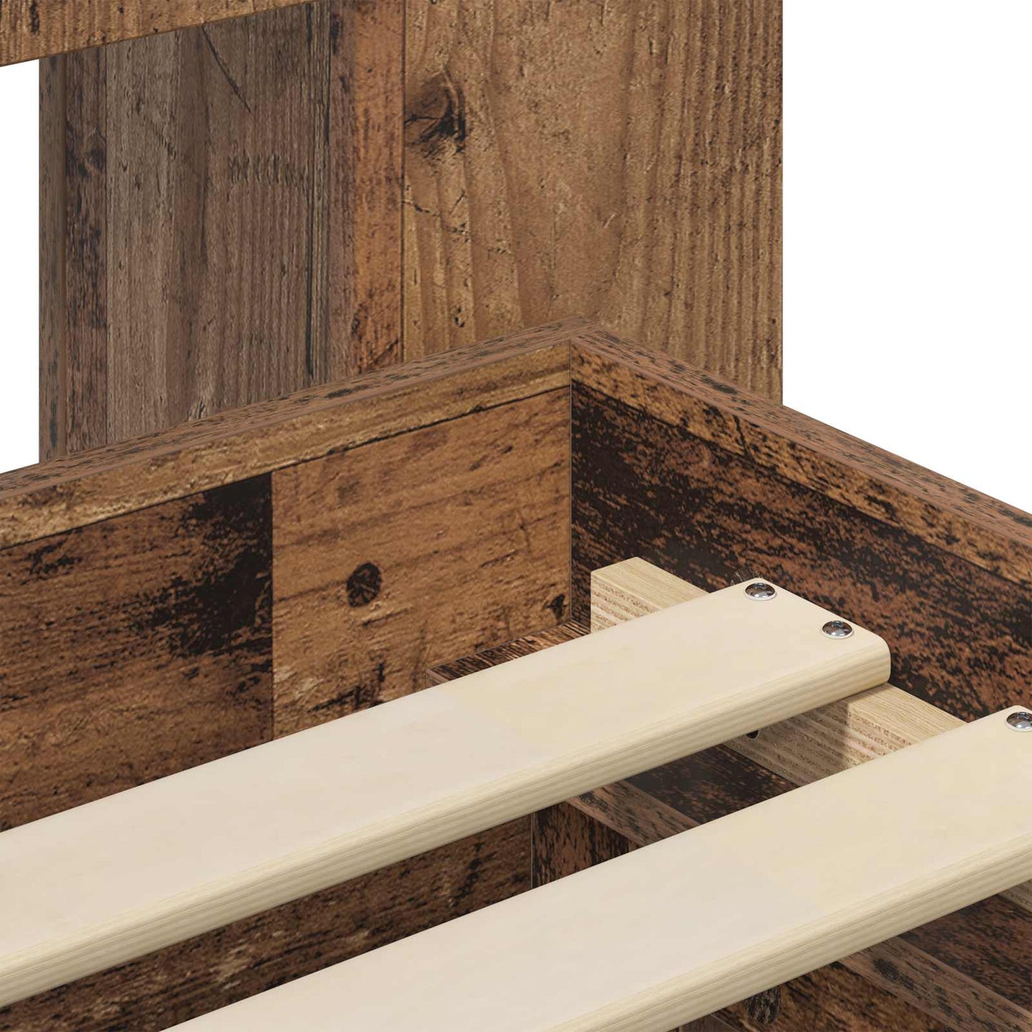 vidaXL Bed Frame with Storage Old Wood 140 x 190 cm Engineered Wood