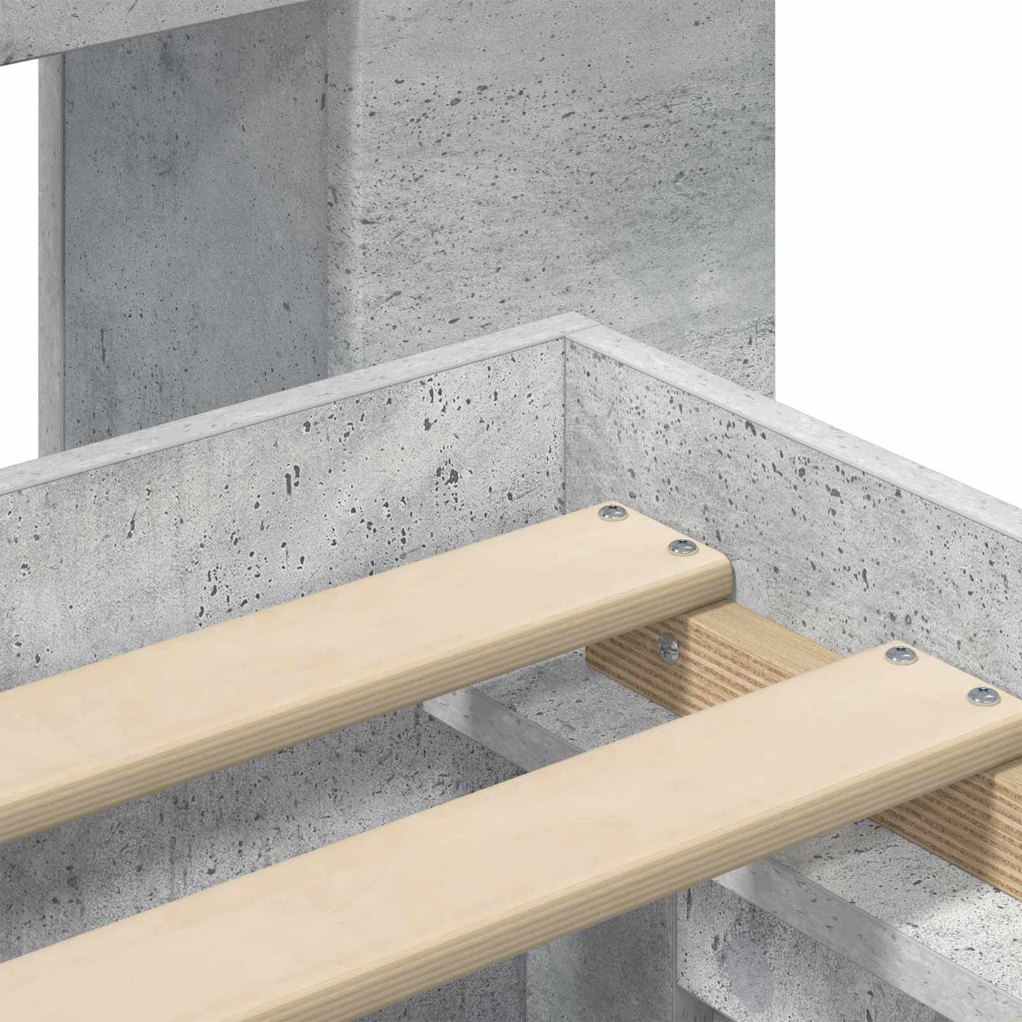 vidaXL Bed Frame with Storage Concrete Grey 140 x 200 cm