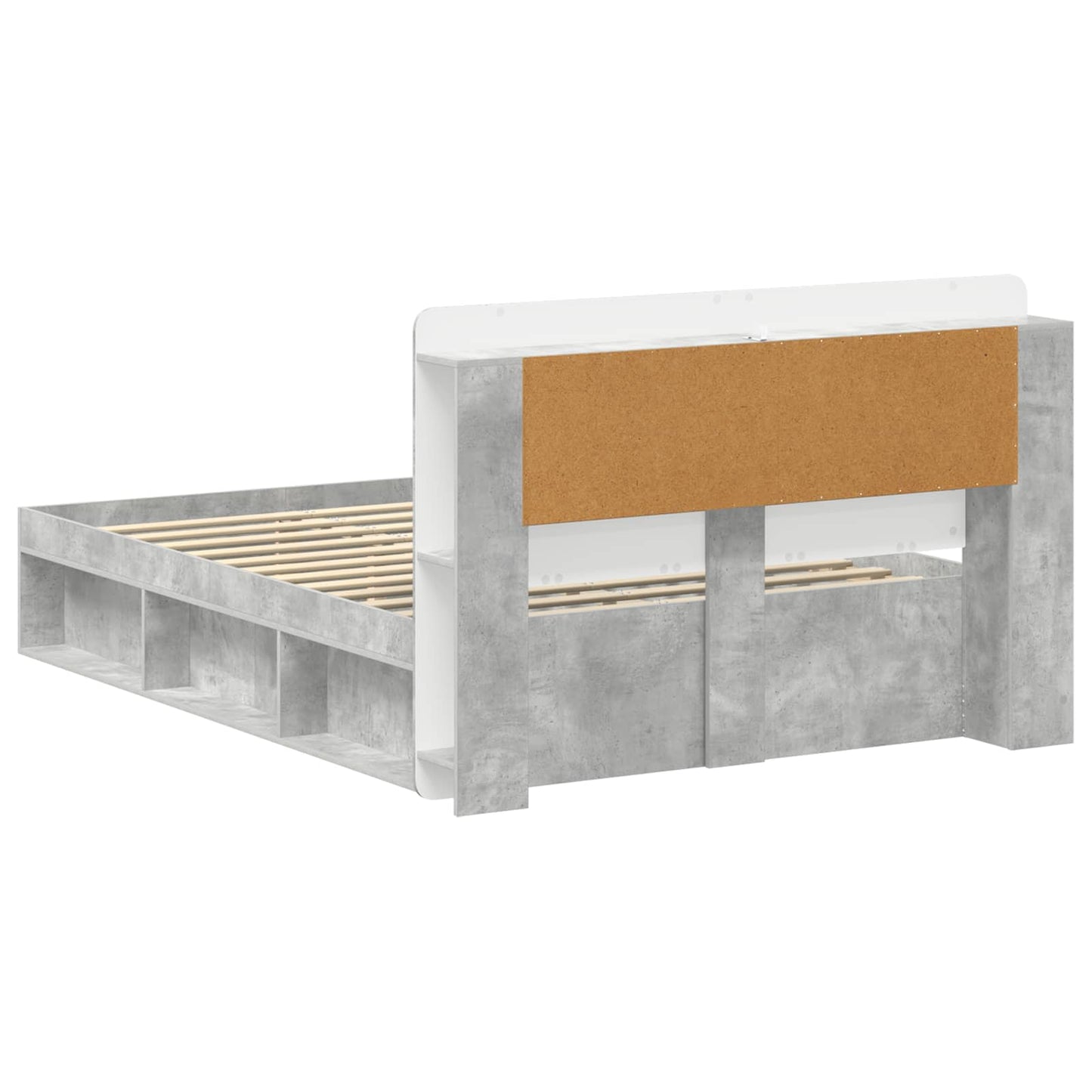 vidaXL Bed Frame with Storage Concrete Grey 140 x 200 cm