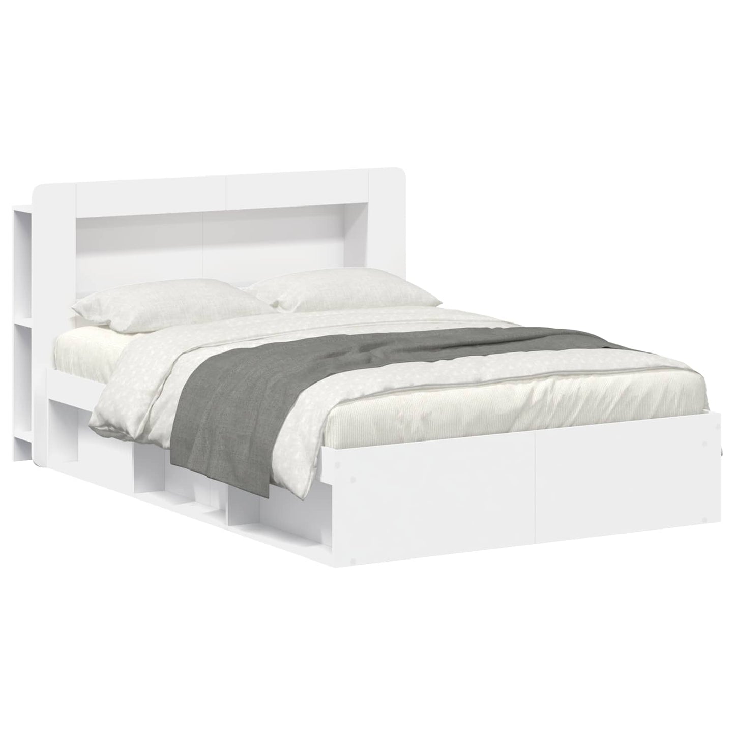 vidaXL Bed Frame with Storage White 160 x 200 cm Engineered Wood