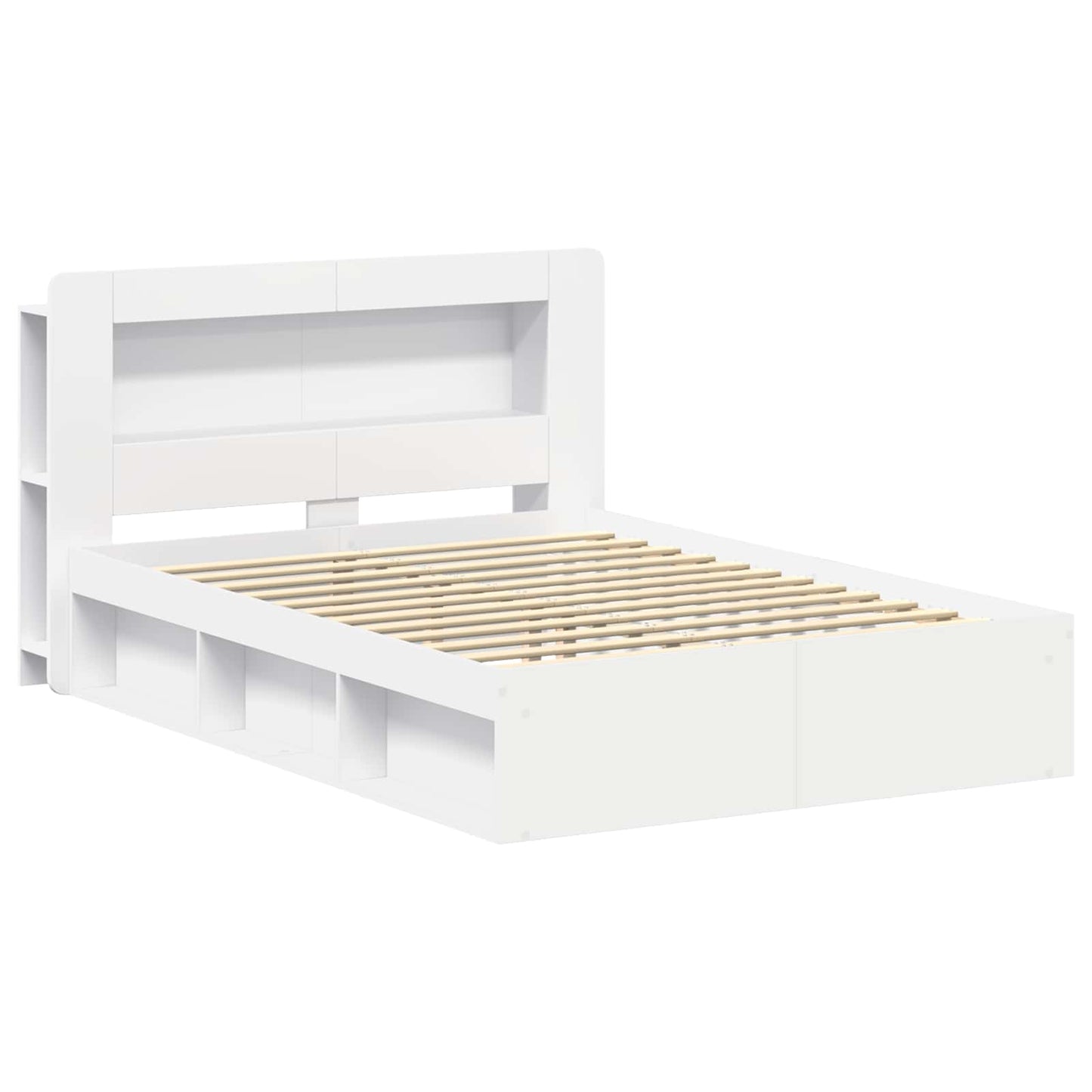 vidaXL Bed Frame with Storage White 160 x 200 cm Engineered Wood