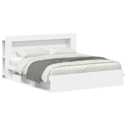 vidaXL Bed Frame with Storage White 180 x 200 cm Engineered Wood