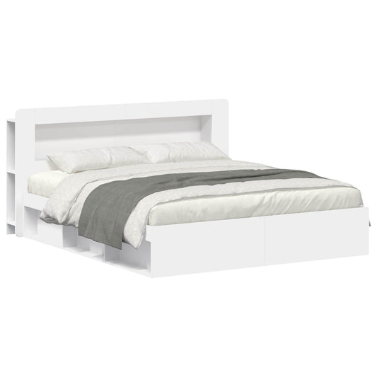 vidaXL Bed Frame with Storage White 180 x 200 cm Engineered Wood