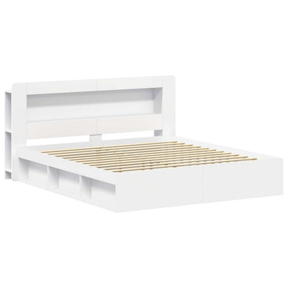 vidaXL Bed Frame with Storage White 180 x 200 cm Engineered Wood