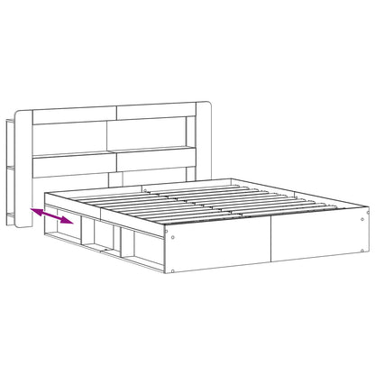 vidaXL Bed Frame with Storage White 180 x 200 cm Engineered Wood