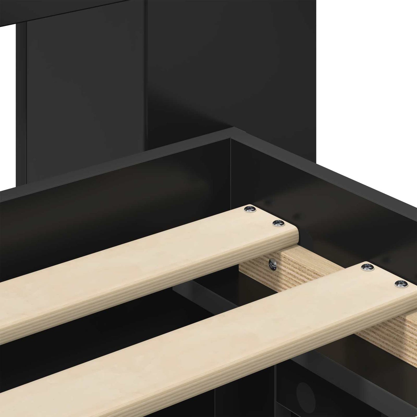 vidaXL Bed Frame with Storage Black 75 x 190 cm Engineered Wood