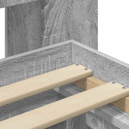 vidaXL Bed Frame with Storage Grey Sonoma 75 x 190 cm Engineered Wood