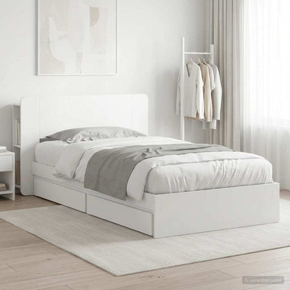 vidaXL Bed Frame with Storage White 75 x 190 cm Engineered Wood