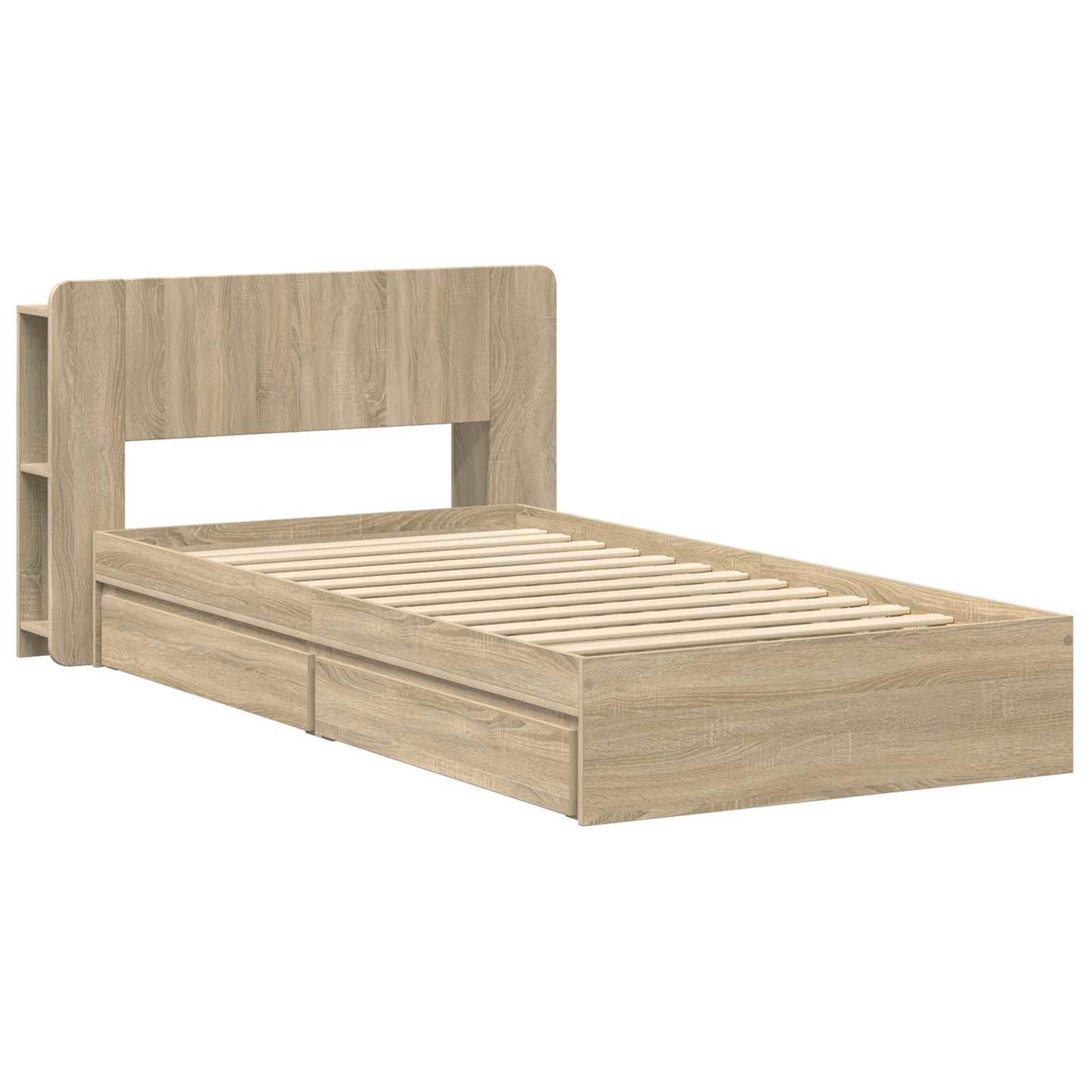 vidaXL Bed Frame with Storage Sonoma Oak 90 x 190 cm Engineered Wood