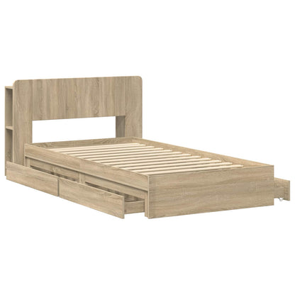 vidaXL Bed Frame with Storage Sonoma Oak 90 x 190 cm Engineered Wood