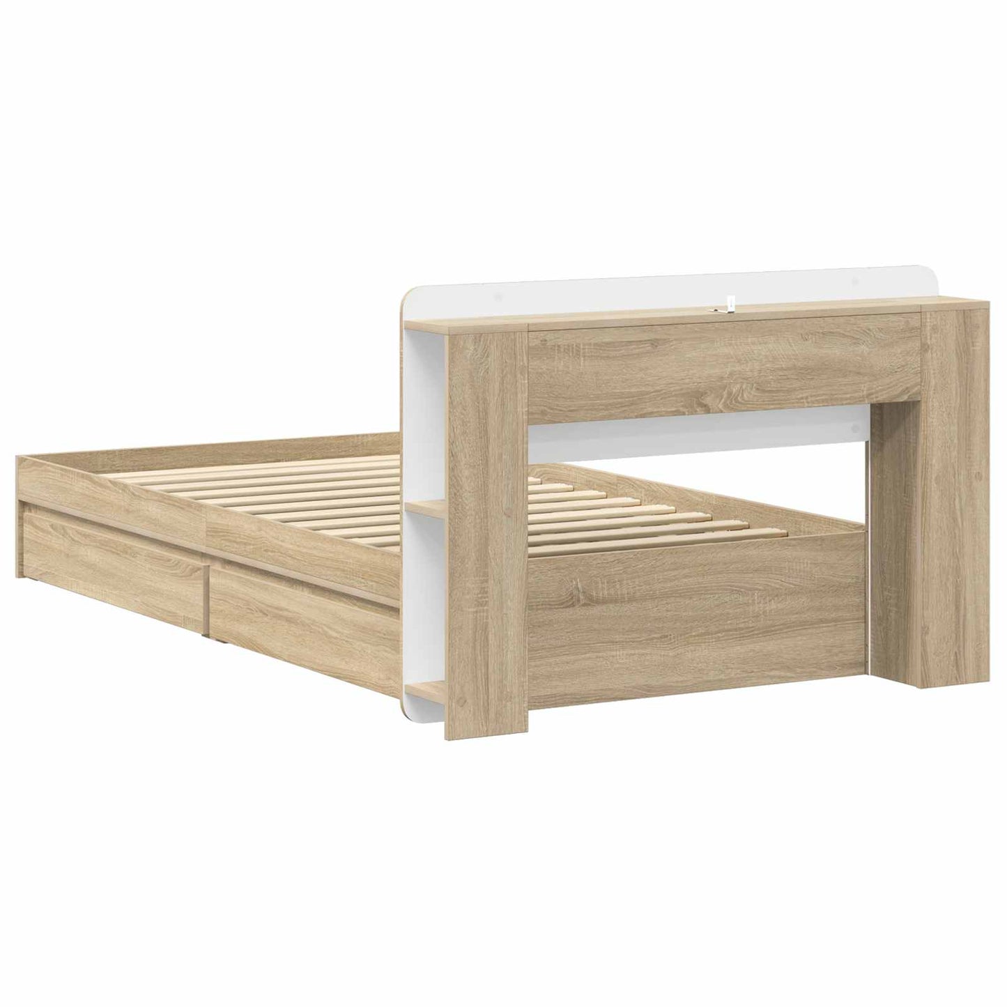 vidaXL Bed Frame with Storage Sonoma Oak 90 x 190 cm Engineered Wood