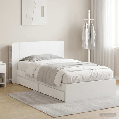 vidaXL Bed Frame with Storage White 90 x 200 cm Engineered Wood