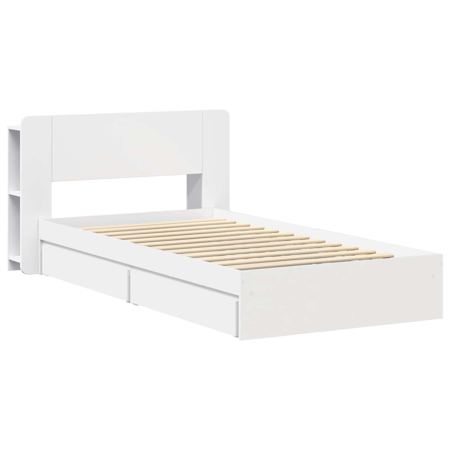 vidaXL Bed Frame with Storage White 90 x 200 cm Engineered Wood