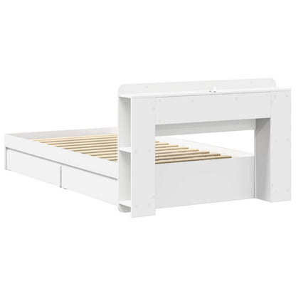 vidaXL Bed Frame with Storage White 90 x 200 cm Engineered Wood