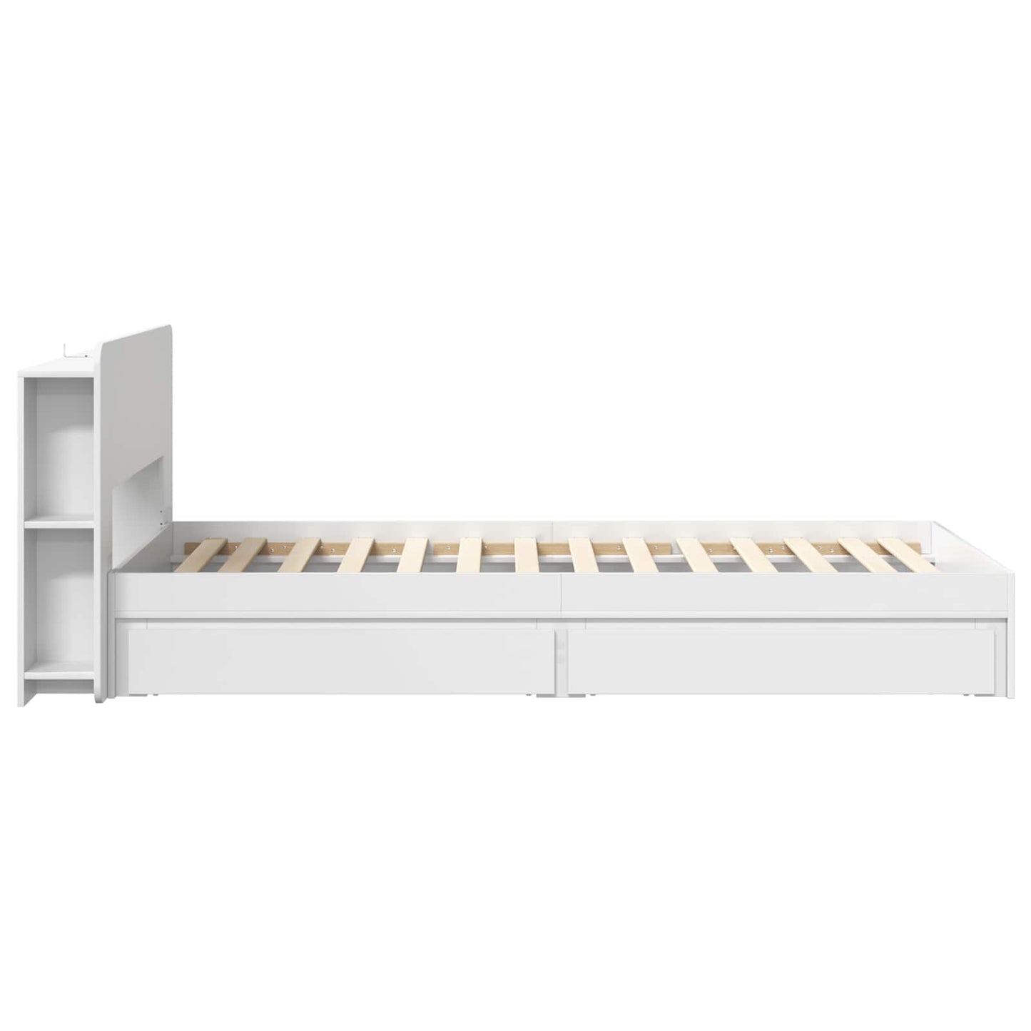 vidaXL Bed Frame with Storage White 90 x 200 cm Engineered Wood