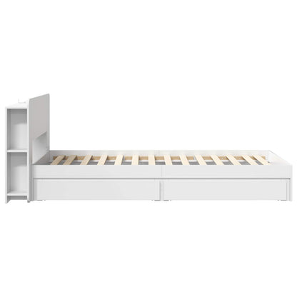 vidaXL Bed Frame with Storage White 90 x 200 cm Engineered Wood