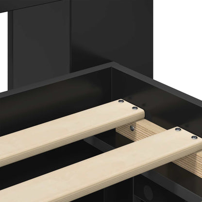 vidaXL Bed Frame with Storage Black 200 x 200 cm Engineered Wood
