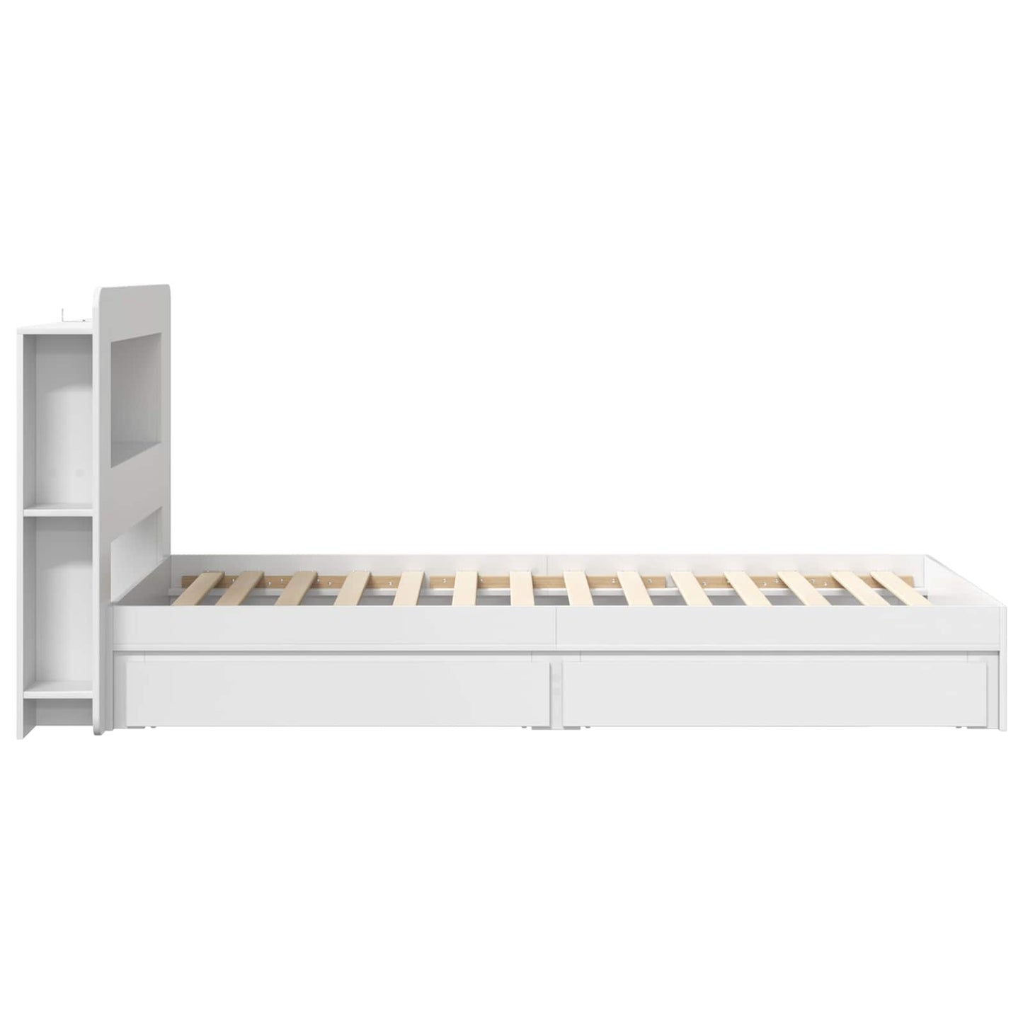 vidaXL Bed Frame with Storage White 75 x 190 cm Engineered Wood