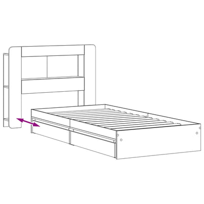 vidaXL Bed Frame with Storage Sonoma Oak 100 x 200 cm Engineered Wood
