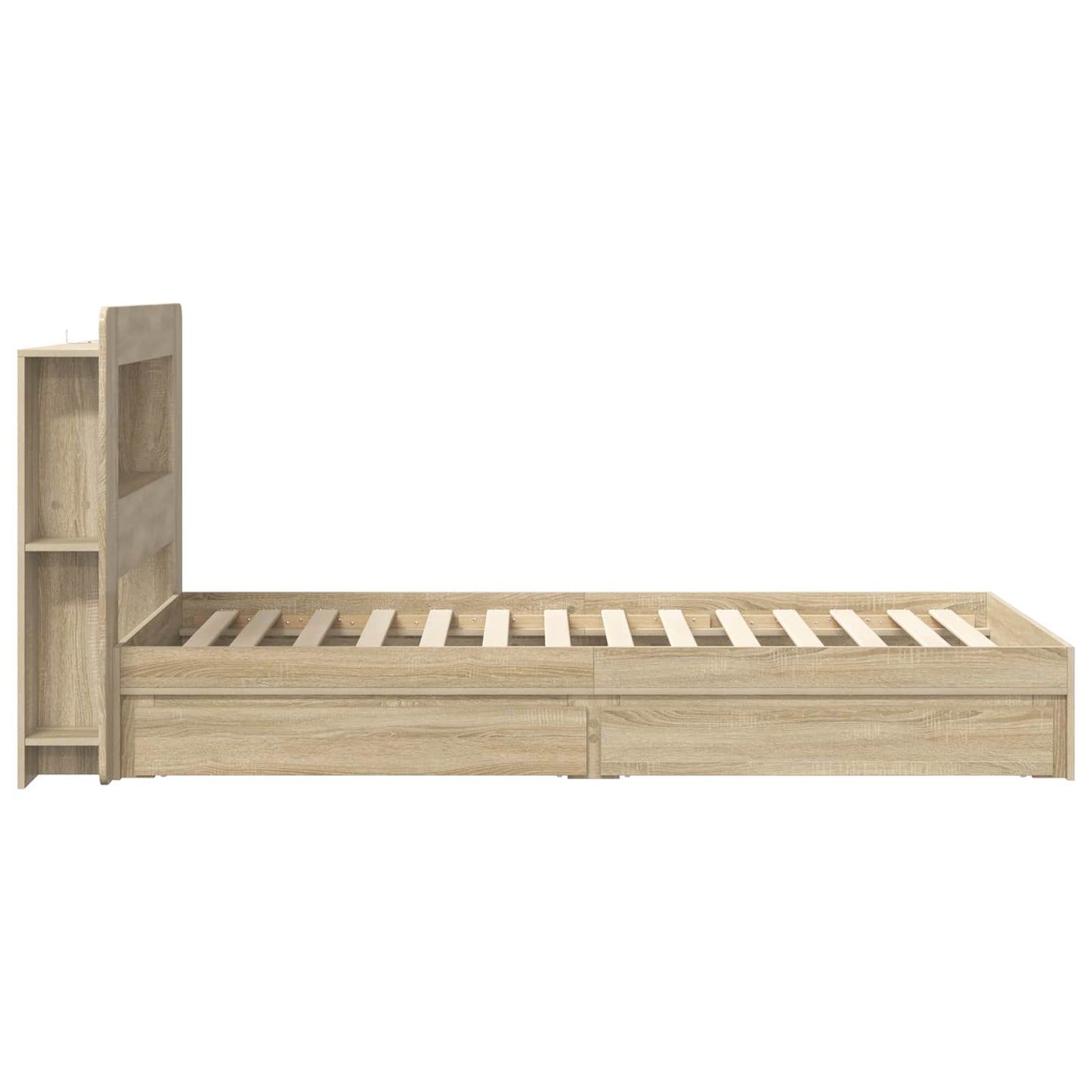 vidaXL Bed Frame with Storage Sonoma Oak 100 x 200 cm Engineered Wood
