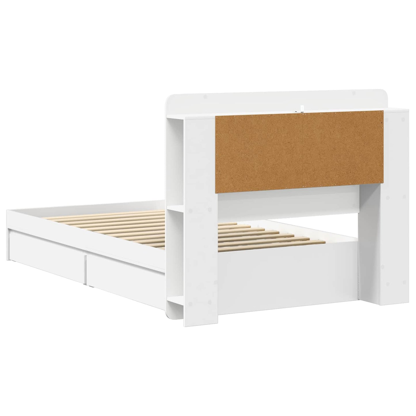 vidaXL Bed Frame with Storage White 90 x 200 cm Engineered Wood
