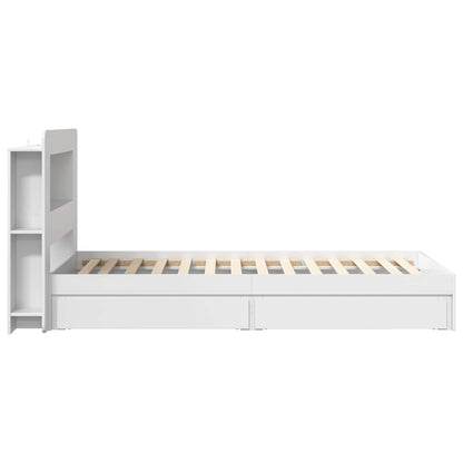 vidaXL Bed Frame with Storage White 90 x 200 cm Engineered Wood