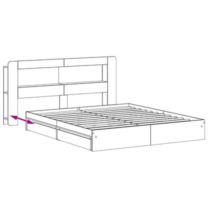 vidaXL Bed Frame with Storage Grey Sonoma 180 x 200 cm Engineered Wood